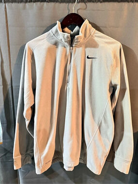 Nike Therma-FIT Fleece quarter Zip Jacket Grey Large